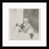 Old man with two kids and a dog by Christiaan Wilhelmus Moorrees