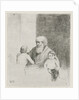 Old man with two kids and a dog by Christiaan Wilhelmus Moorrees