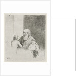 Old man with two kids and a dog by Christiaan Wilhelmus Moorrees