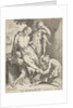A Oreade, with spectacles on nose, removing a thorn from the foot of a satyr by Jan Harmensz. Muller