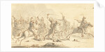 Cavalry during a battle by Gerardus Emaus de Micault