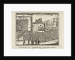 Execution of Cornelis van der Burg, Mayor of Bolsward, Leeuwarden on 16 May 1789, for the scaffold, a large mass of spectators by Rienk Jelgerhuis