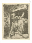 Bakker blows a horn by Adriaen van Ostade