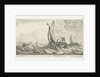 Two ferries and a rowing boat on a rough sea by Anonymous