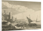 Harbor with boats by Jan van Almeloveen