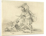 Two Roman soldiers fighting each other by Antonis Aloisius Emanuel van Bedaff