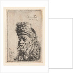 Bust of a man with fur hat by Salomon Koninck