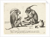 Two monkeys smoking a pipe by Anonymous