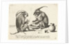 Two monkeys smoking a pipe by Anonymous