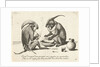 Two monkeys smoking a pipe by Anonymous
