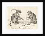 Two monkeys cards by Anonymous