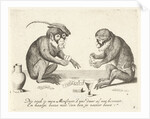 Two monkeys cards by Anonymous