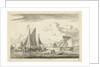 Beach and sea with several boats by Gerrit Groenewegen