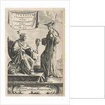 On a pedestal is an emperor on his throne, beside a Medusa head by Reinier van Persijn