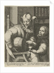Jester with wine cask by Anonymous