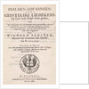 Title page for: Willem Sluiter, Psalms, Psalmen, lof-sangen, ende geestelike liedekens by Anonymous