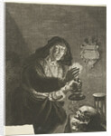 Old woman by candlelight by Joachim von Sandrart