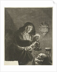 Old woman by candlelight by Joachim von Sandrart