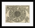 Edge of circular plate with leaf tendrils, masks and putti, Anthonie de Winter by C. de Moelder