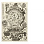 Clock on console with mask and garland, Daniël Marot I by Anonymous