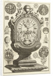 clock on pedestal, crowned with globe, Daniël Marot (I) by Anonymous