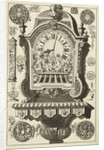 Clock on console awarded bust, Daniël Marot (I) by Anonymous