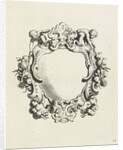 Cartouche with lobe ornament with two children by Clement de Jonghe