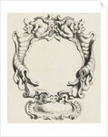Cartouche with lobe ornament consisting of a large and small compartment by Clement de Jonghe