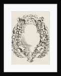 Cartouche with lobe ornament with four children and two angels by Clement de Jonghe
