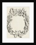 Cartouche with lobe ornament with hunting trophies by Clement de Jonghe