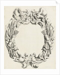 Cartouche with lobe ornament with hunting trophies by Clement de Jonghe