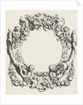 Cartouche with lobe ornament, above and below a mask by Clement de Jonghe