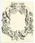 Both the lower right and left under a sea god blowing on a sea shell by Michiel Mosijn