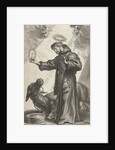 Saint Anthony of Padua made a wonder with donkey kneeling for host by Pieter de Bailliu I