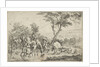 Farmers stabbing a creek with their flock by H. Pielmans