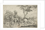 Farmers stabbing a creek with their flock by H. Pielmans