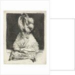 Portrait of a Young Woman with hat looking out the window by Louis Bernard Coclers