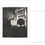 Reading man with glasses in a study room by Jan Gillisz. van Vliet