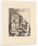 Three men and an empty jar by Adriaen van Ostade
