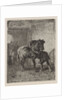 Horse gets horseshoes in a forge by Cornelis Albertus Johannes Schermer