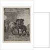 Horse gets horseshoes in a forge by Cornelis Albertus Johannes Schermer