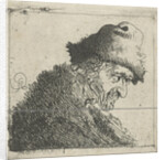 Portrait of an old man with a fur hat by Pieter Jansz. Quast