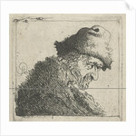 Portrait of an old man with a fur hat by Pieter Jansz. Quast