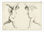 Two opposite each other angels by Pieter van Avont