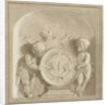 Cherubs with a coat of arms by Jacob de Wit