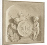 Cherubs with a coat of arms by Jacob de Wit