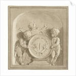 Cherubs with a coat of arms by Jacob de Wit