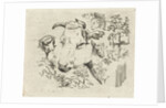 Study Sheet with cow's head by Hermanus Fock