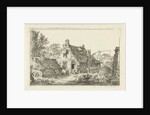 Farm with standing man and woman sitting by Hermanus Fock
