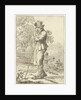 Man leaning on a stick by Hermanus Fock